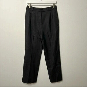 Lands End Women's Dress Pants Charcoal Gray Straight Leg Trousers 6